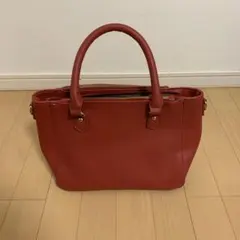レッド ハンドバッグ ジッパー付き