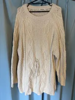 COCO DEAL ベージュ ケーブル編みニットワンピース　サイズ2(Lサイズ)