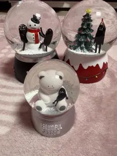 グラニフ イカク クリスマスツリー レッサーパンダ スノードーム M