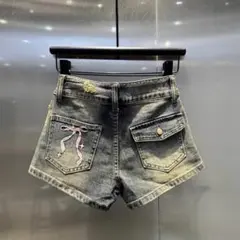 【Lサイズ】デニムショートパンツ ダメージ加工　y2k 00‘s