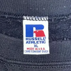 90's RUSSELL ATHLETIC 前V 無地スウェット黒USA製のサムネイル