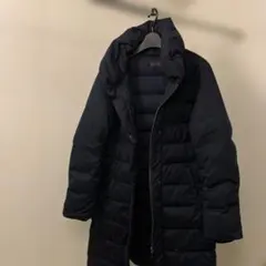 profile コート　ダウン　ネイビー フード付き M〜L ロングダウン