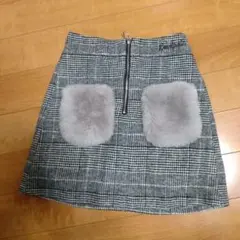 ラブトキシック　160　チェック　スカパン　ポケットにファー付き