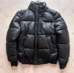 美品　ZARA ザラ ダウンジャケット フェイクレザー パフジャケット メンズL
