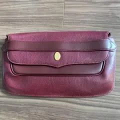 美品 保存袋付 カルティエ マストライン クラッチバッグ ゴールド金具 ボルドー