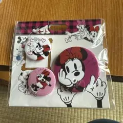 ディズニーストア ミッキー ミニー 缶バッジ