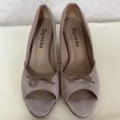 repettoレペットオープントウ パンプス37.5 キラキラ薄いピンク色のサムネイル