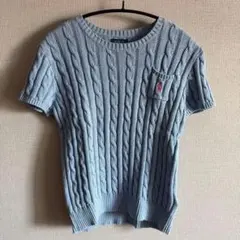 新品タグ付き】ポロ ラルフローレン 半袖ケーブル サマーニット 紺