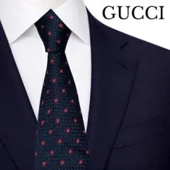 美品✨GUCCI ネクタイ ナロータイ ホースビット グレー レッド ウール 