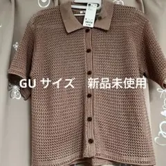 GU レディース　メッシュ　カーディガン　半袖　ピンク Mサイズ
