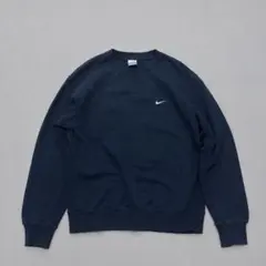 00s NIKE ワンポイント 刺繍ロゴ スウェット ブラック ノームコア　短丈