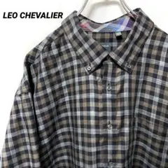 N-5739 LEO CHEVALIER ノンアイロン チェック長袖シャツ2XL