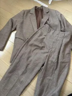 ブラウン系チェック セットアップ