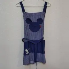 ミッキーマウス　エプロン　デニム　キッズ