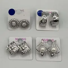 【新品未使用】まとめ売り　ピアス 4点セット　(シルバー②)