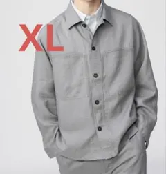 ユニクロC UNIQLO:C プレミアムリネンシャツジャケット グレー Sサイズ