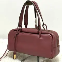 銀座カネマツ ハンドバック トートバッグ 肩掛けレザー チャーム付き ピンクのサムネイル