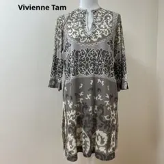 VIVIENNE TAM 花柄刺繍入り チュニック グレー 38 メルカリ