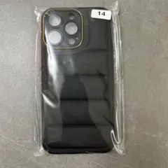 iPhone 14用 ブラック ケース キルティング