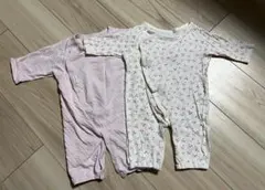 【美品】プティマイン　肌着ロンパース2点セット