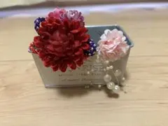 和装髪飾り 赤 ピンク 3点セット