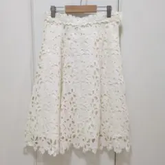 リボンケミカルレース　フレアスカート