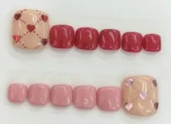 F66/ハートキルティングデザイン赤、ピンク