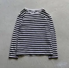 00s~ agnes b. border l/s 白 × 黒 ロンt ボーダー