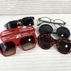 サングラス　伊達メガネ　6点セット