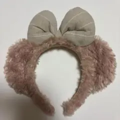 美品　リボン付き耳型カチューシャ