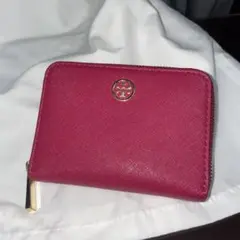 ピンク エナメル ジッパー式カードケース