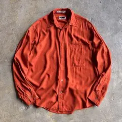 80s 90s Rayon Shirt “Good Orange”