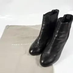 ファビオルスコーニ　サイドゴアブーツ（35）ショートブーツ　チャンキー　黒