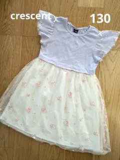 Crescent フラワー刺繍 半袖ワンピース 130