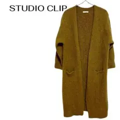 B0183STUDIO CLIPロングニットカーディガンもこもこ羽織アウターのサムネイル