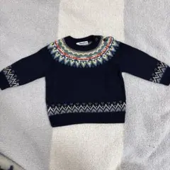 familiar ネイビー ノルディックセーター