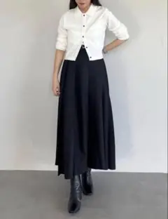 【ur's】新品　ベルト付プリーツスカート　yukiさんコラボ　黒