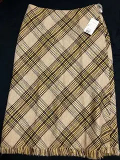 新品♡ウール100%日本製　チェックスカートバーバリー好きにTRANS WORK