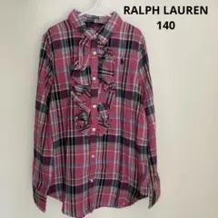 RALPH LAUREN チェックシャツ　長袖　フリル　140㎝