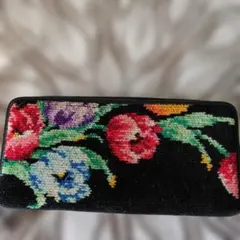 レイク アルスター長財布 花柄 ラウンドファスナー