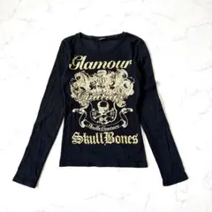 INGNI/長袖Tシャツ/M/黒/スカル/ロック/英字プリント/ストレッチのサムネイル