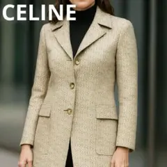 美品CELINE ベージュ マガダム柄テーラードジャケット 38