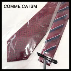 【未使用に近い】コムサイズ ネクタイ メンズ ドット柄 花柄 ストライプ えんじ