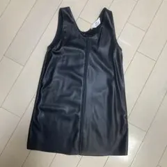 H&M キッズ フェイクレザー ジャンバースカート 128cm