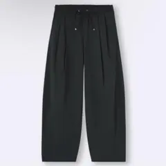 gu バレルレッグプルオンパンツ M 黒　ブラック
