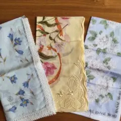 【新品未使用】KATSURAYUMI、MORIHANAEハンカチ3枚セット