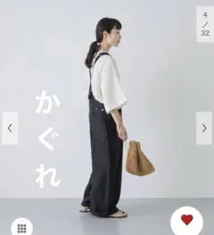 新品タグ付◇ BLACK かぐれ リネンバッククロスサロペット DOORS