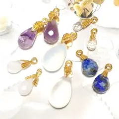 No.2670 クリスタル、ブルーサファイア、レインボームーンストーン 