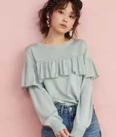 Visビスフリルニットプルオーバー