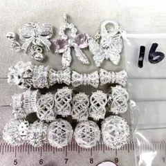 銀１６ ＊ ビジュー金属パーツ まとめ売り ＊ ロンデル ボール
